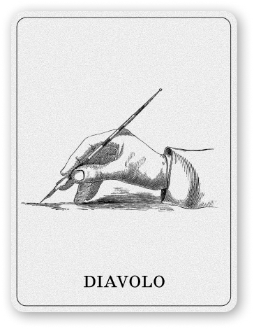 Diavolo — carta del programma con incisione