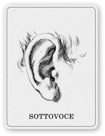 Sottovoce — carta del programma con incisione